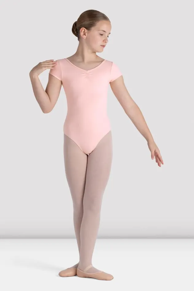 Children Leotards Bloch Girls Piper Cap Sleeve Leotard Pink