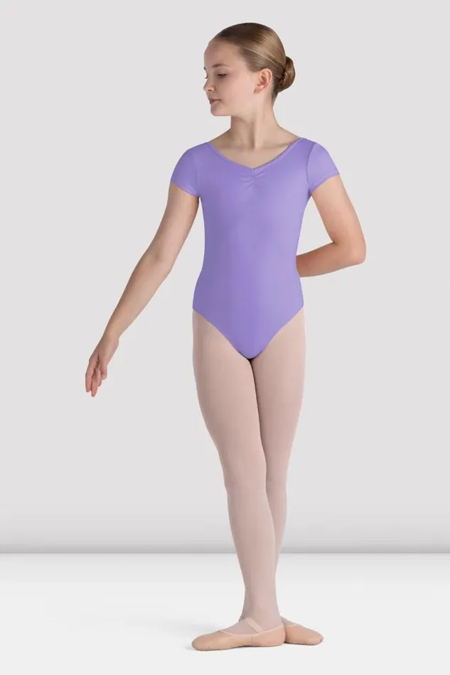Children Leotards Bloch Girls Piper Cap Sleeve Leotard Purple