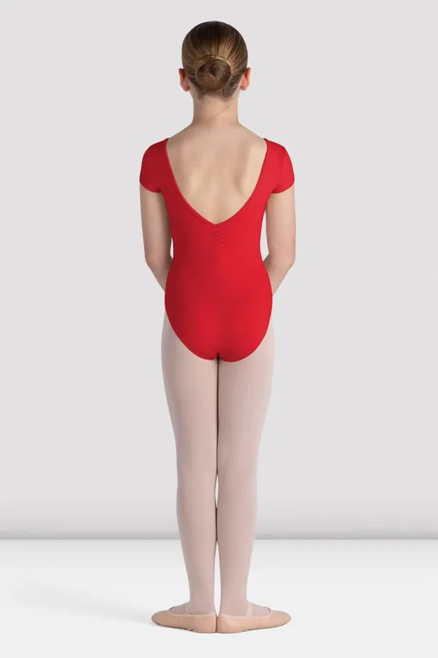 Children Leotards Bloch Girls Piper Cap Sleeve Leotard Red