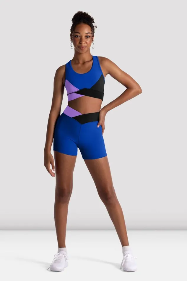 Children Shorts and Briefs Bloch Girls Freestyle Wrap Short Blue