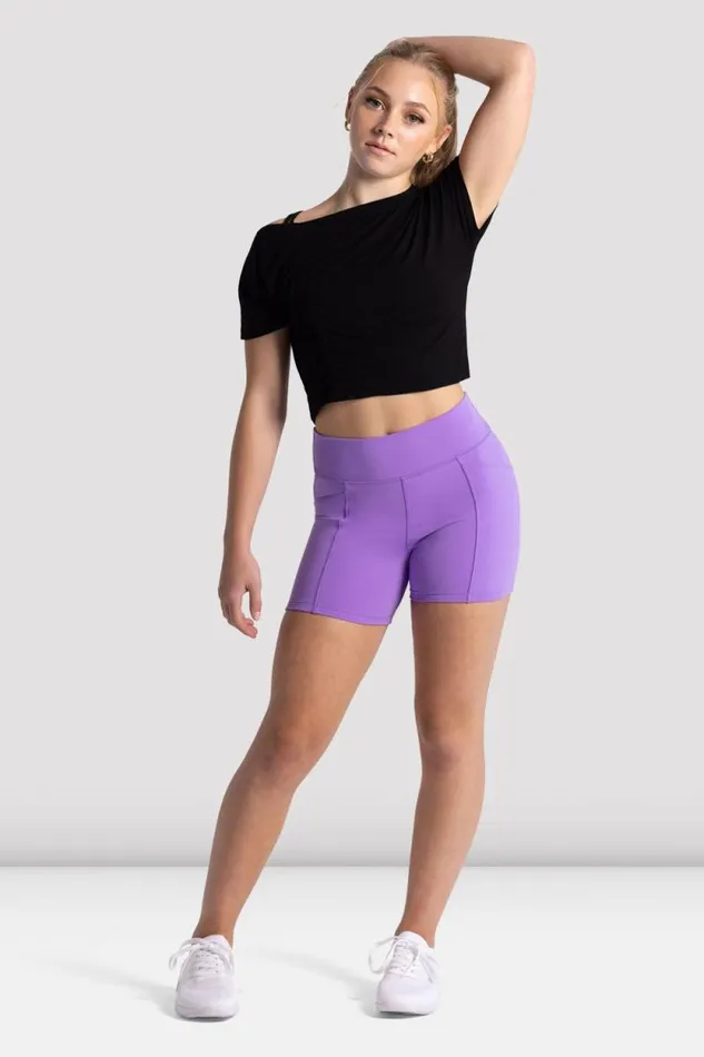 Children Tops Bloch Girls Freestyle Dynamic Crop Top Black