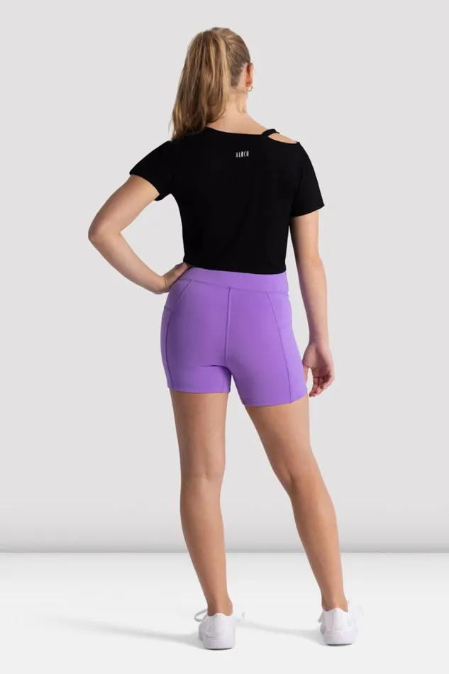 Children Tops Bloch Girls Freestyle Dynamic Crop Top Black