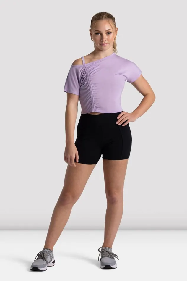 Children Tops Bloch Girls Freestyle Dynamic Crop Top Purple