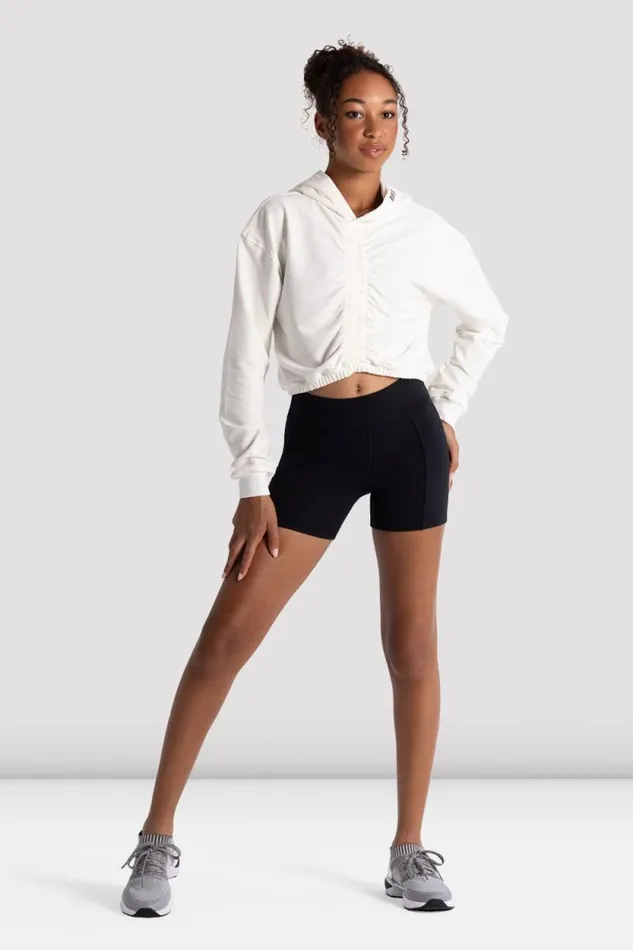 Children Tops Bloch Girls Freestyle Rhythm Cropped Hoodie White