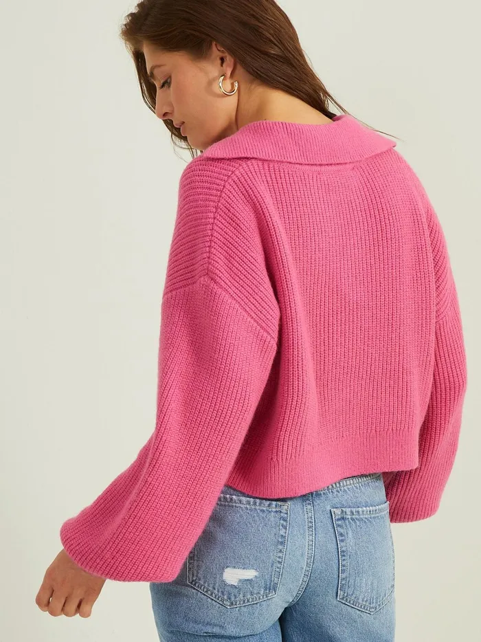 Ciara Collared Sweater Fuschia Women Altar039d State Sweaters