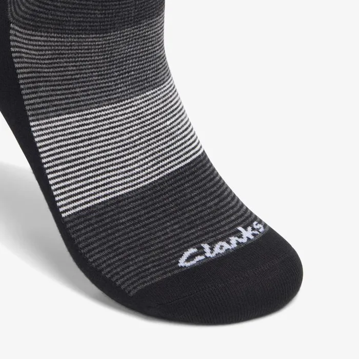 Clarks Accessories Multi Thin Stripe Bamboo Sock Black 8211 Men