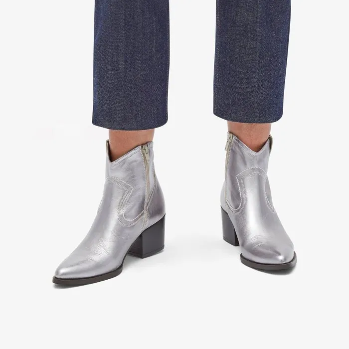 Clarks Boots and Booties Elder Rae Silver Leather 8211 Women