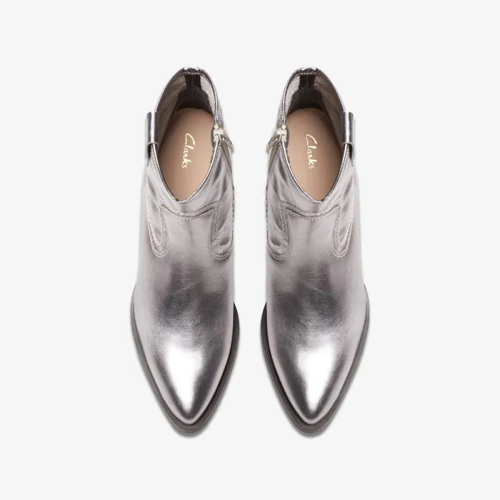 Clarks Boots and Booties Elder Rae Silver Leather 8211 Women
