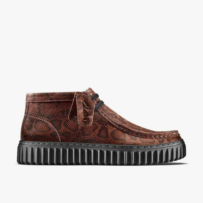 Clarks Boots and Booties Martine Rose Torhill Hi Brown Snake 8211 WomenMen