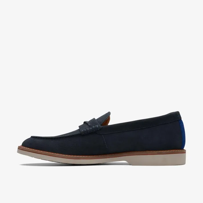 Clarks Casual Dress Shoes Atticus Slip Navy Suede 8211 Men