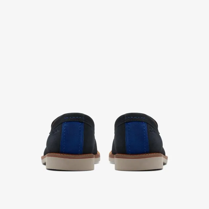 Clarks Casual Dress Shoes Atticus Slip Navy Suede 8211 Men