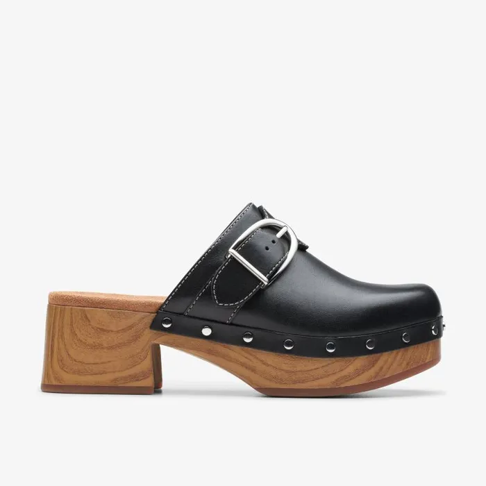 Clarks Clogs and Mules Sivanne Sun Black Leather 8211 Women