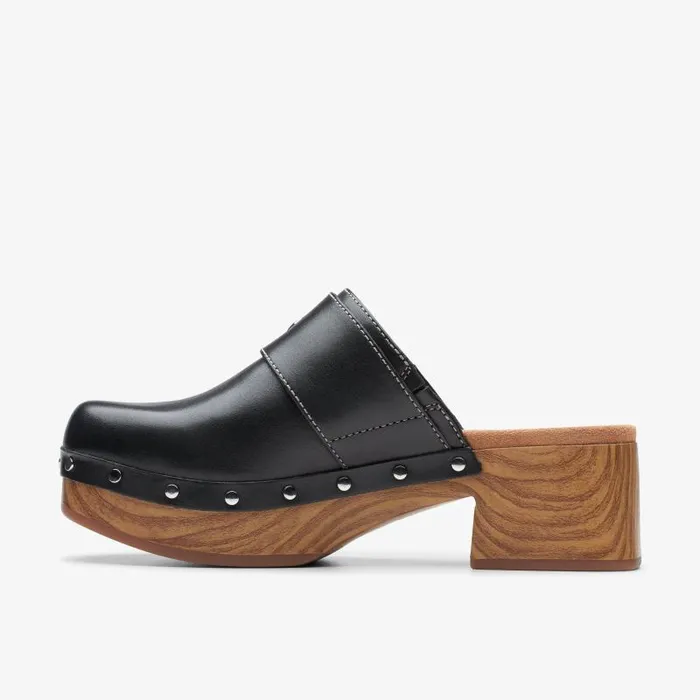 Clarks Clogs and Mules Sivanne Sun Black Leather 8211 Women