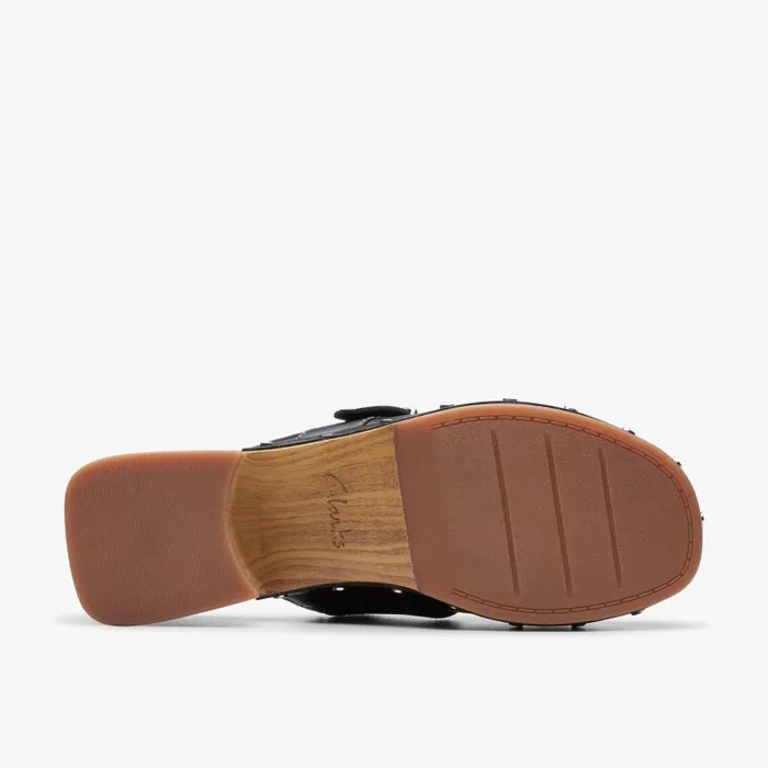 Clarks Clogs and Mules Sivanne Sun Black Leather 8211 Women