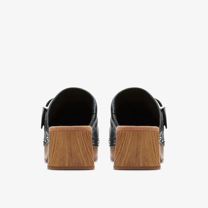 Clarks Clogs and Mules Sivanne Sun Black Leather 8211 Women