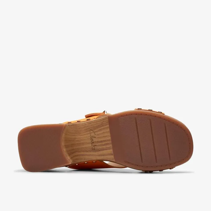 Clarks Clogs and Mules Sivanne Walk Orange Leather 8211 Women