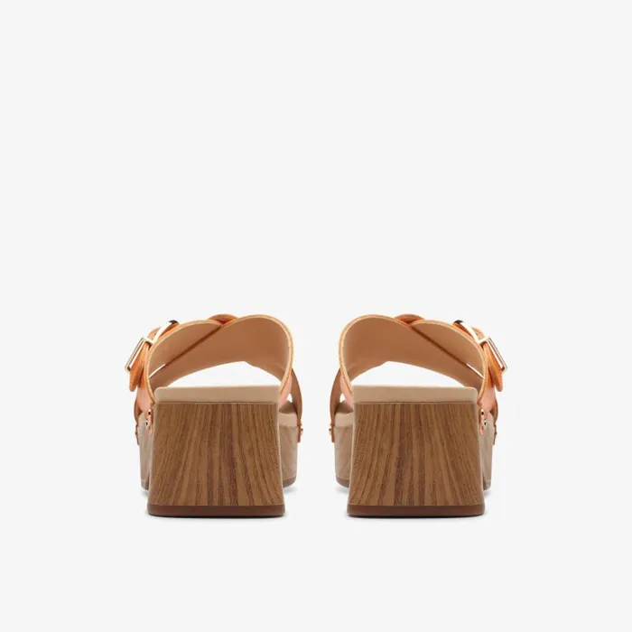 Clarks Clogs and Mules Sivanne Walk Orange Leather 8211 Women