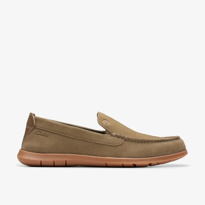 Clarks Loafers and Slip Ons Flexway Step Olive Suede 8211 Men