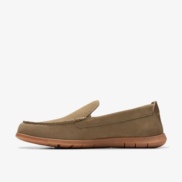 Clarks Loafers and Slip Ons Flexway Step Olive Suede 8211 Men