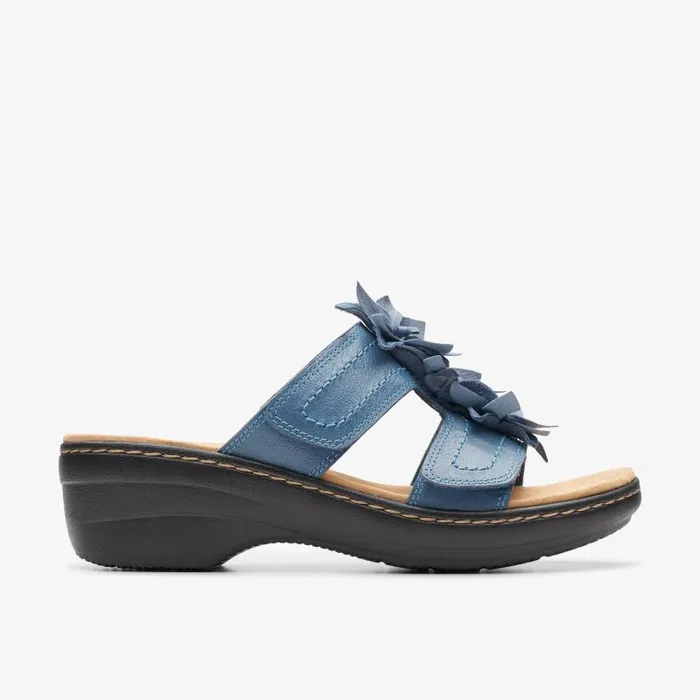 Clarks Sandals and Flip Flops Merliah Raelyn Blue Leather 8211 Women