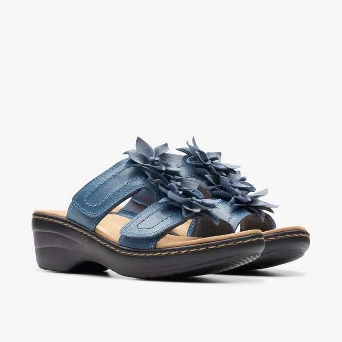 Clarks Sandals and Flip Flops Merliah Raelyn Blue Leather 8211 Women