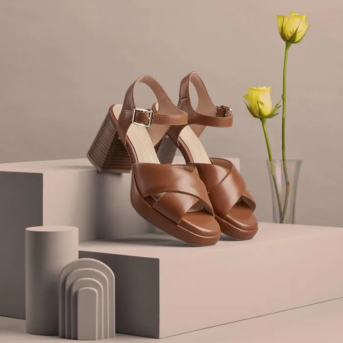 Clarks Sandals and Flip Flops Ritzy 75 Rae Tan Leather 8211 Women