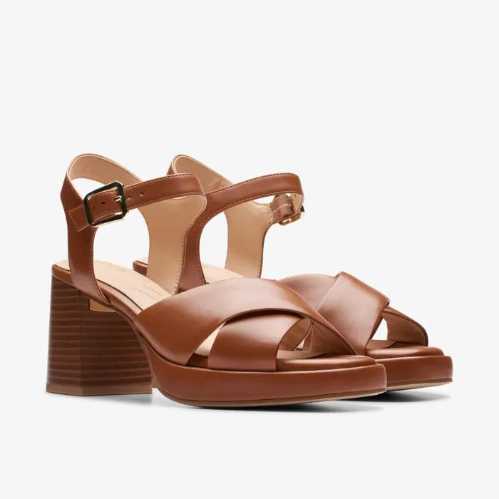 Clarks Sandals and Flip Flops Ritzy 75 Rae Tan Leather 8211 Women