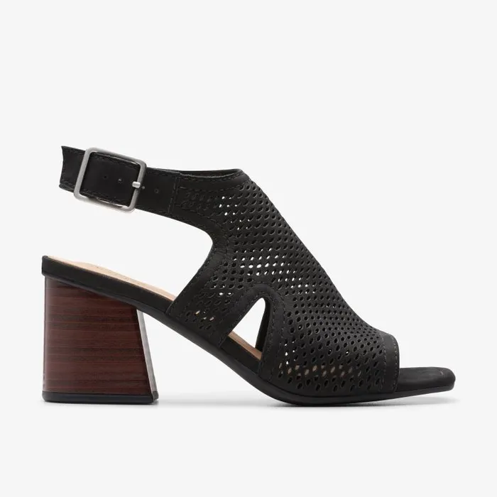 Clarks Sandals and Flip Flops Siara 65 Flow Black Nubuck 8211 Women