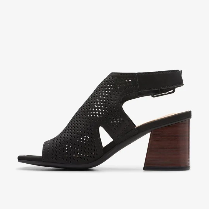 Clarks Sandals and Flip Flops Siara 65 Flow Black Nubuck 8211 Women