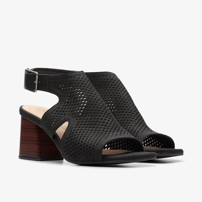 Clarks Sandals and Flip Flops Siara 65 Flow Black Nubuck 8211 Women