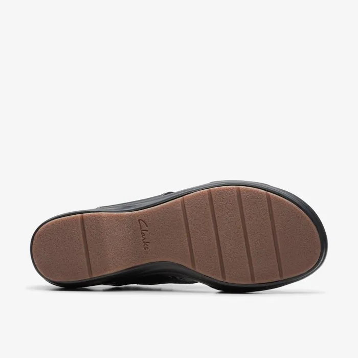 Clarks Sandals and Flip Flops Tuleah Sun Black Leather 8211 Women
