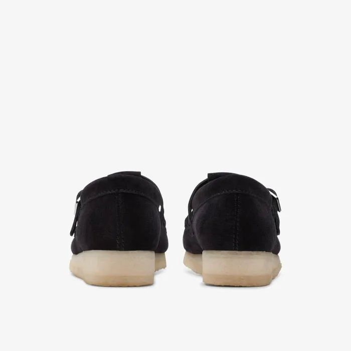 Clarks SlipOns Wallabee TBar Black Suede 8211 Women