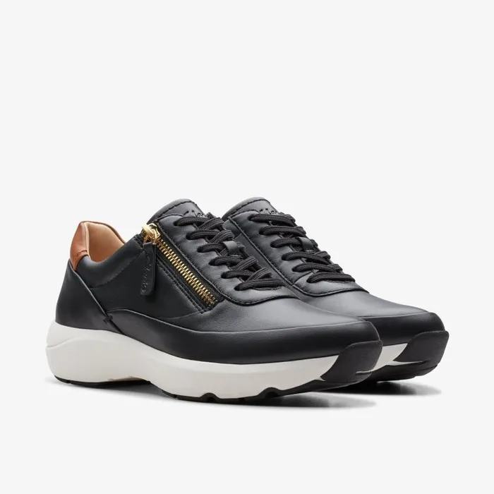 Clarks Sneakers Tivoli Zip Black Leather 8211 Women