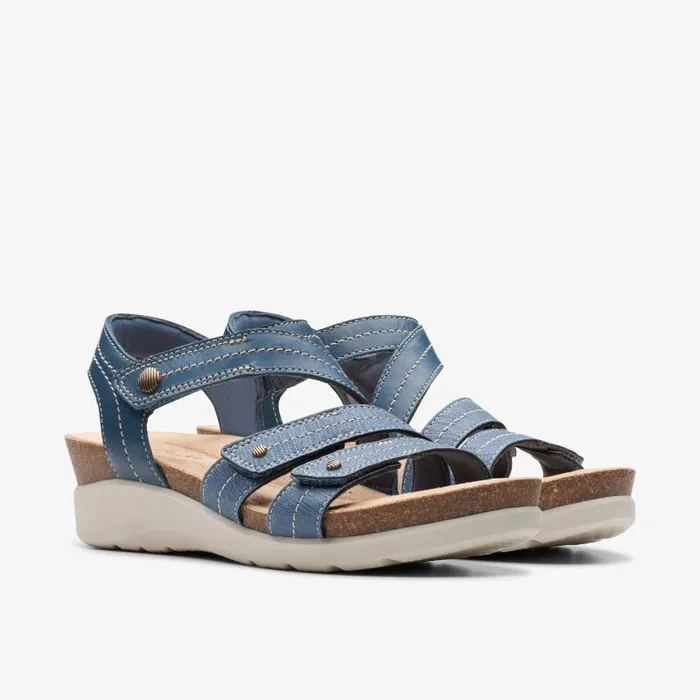 Clarks Wedges Calenne Clara Blue Combination 8211 Women