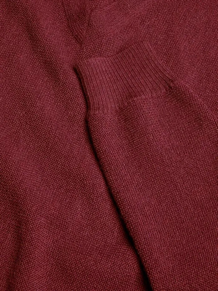 Classic Alpaca Links VNeck Sweater Burgundy Men Paul Stuart Sweaters
