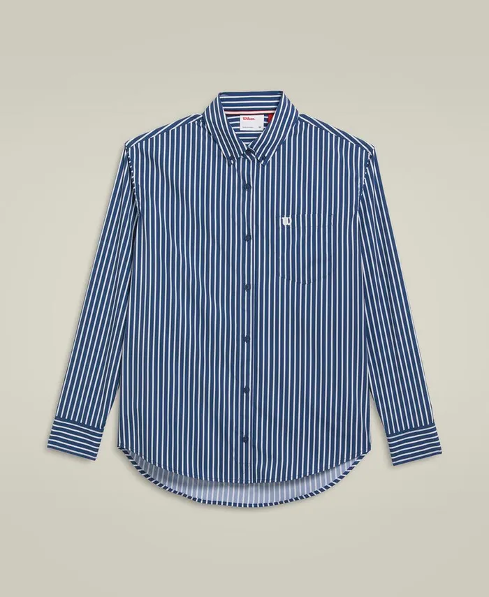 Classic Button Up 8211 Ensign Blue Bright White Outerwear Wilson Women