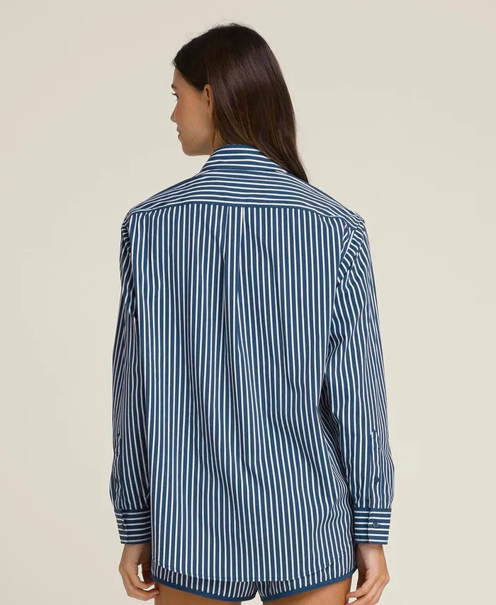 Classic Button Up 8211 Ensign Blue Bright White Outerwear Wilson Women