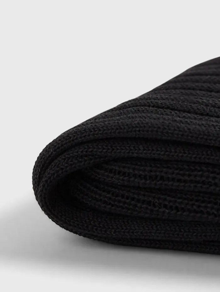 Classic Cotton Ribbed Sock Black Men Paul Stuart Socks