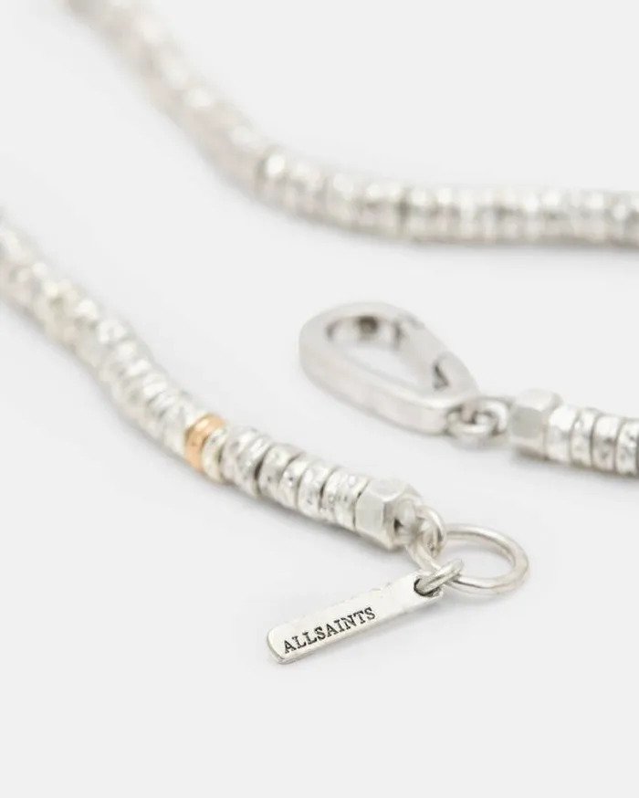 Colton Beaded Necklace Wrm Slverwrm Bras Men AllSaints Jewelry