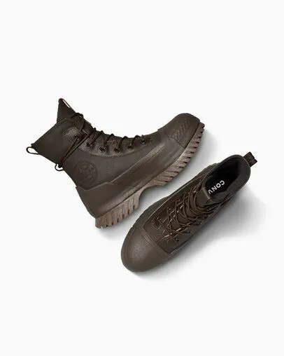 Converse Boots Women Chuck Taylor All Star Lugged 20 XHi Waterproof Leather Platform Fresh Brewfresh Brewblack