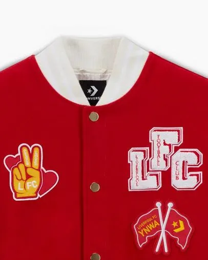 Converse Jackets and Sweatshirts Men Converse X LFC Woven Varsity Jacket Tomato