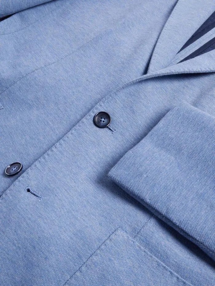 Cotton and Cashmere Pique Soft Jacket Blue Men Paul Stuart Blazers and Jackets