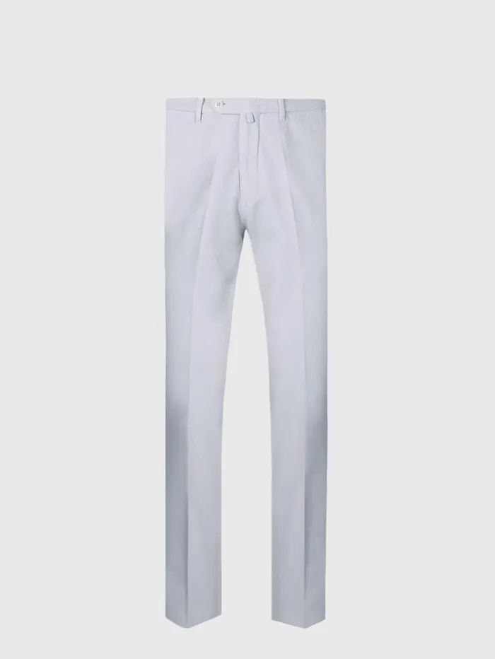 Cotton and Cashmere Trouser Light Grey Men Paul Stuart Pants