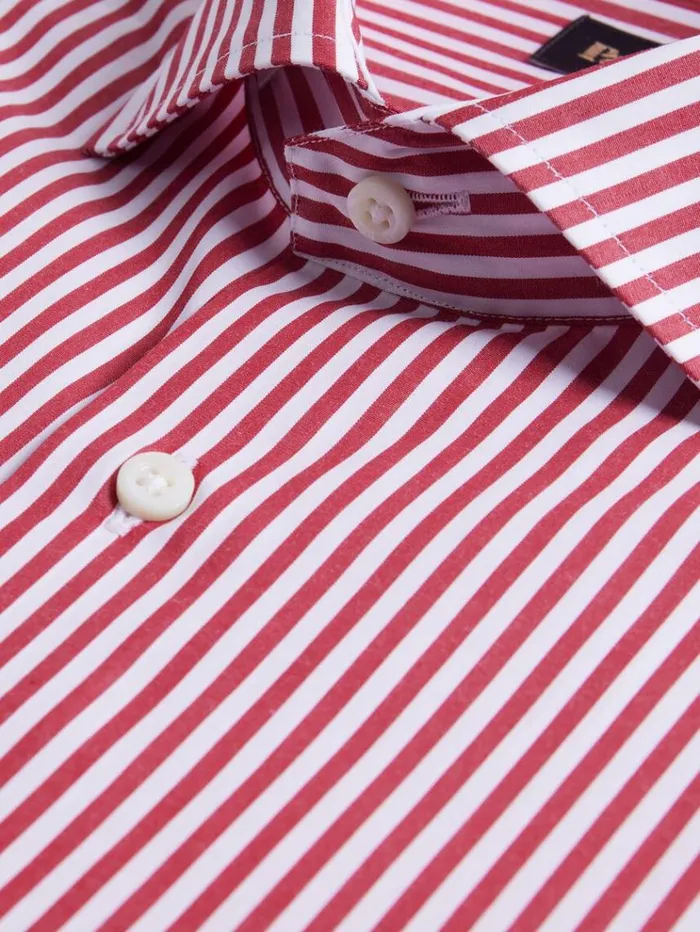 Cotton Bengal Stripe Sport Shirt Redwhite Men Paul Stuart Sport Shirts