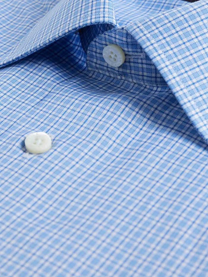Cotton Flannel Plaid Sport Shirt Light Blue Men Paul Stuart Sport Shirts