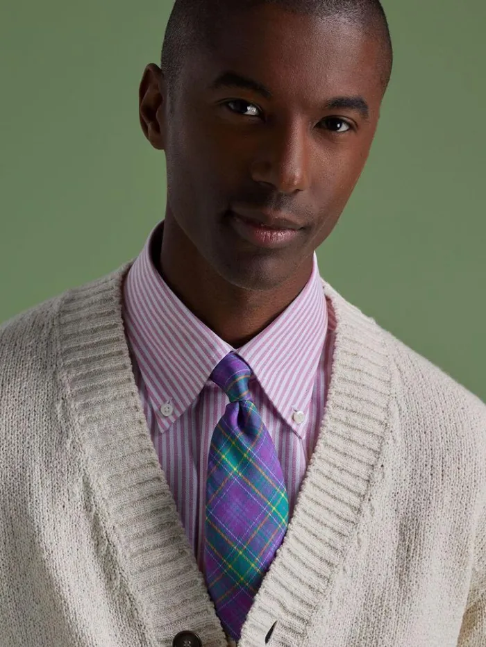 Cotton Oxford Stripe Sport Shirt Men Paul Stuart Sport Shirts
