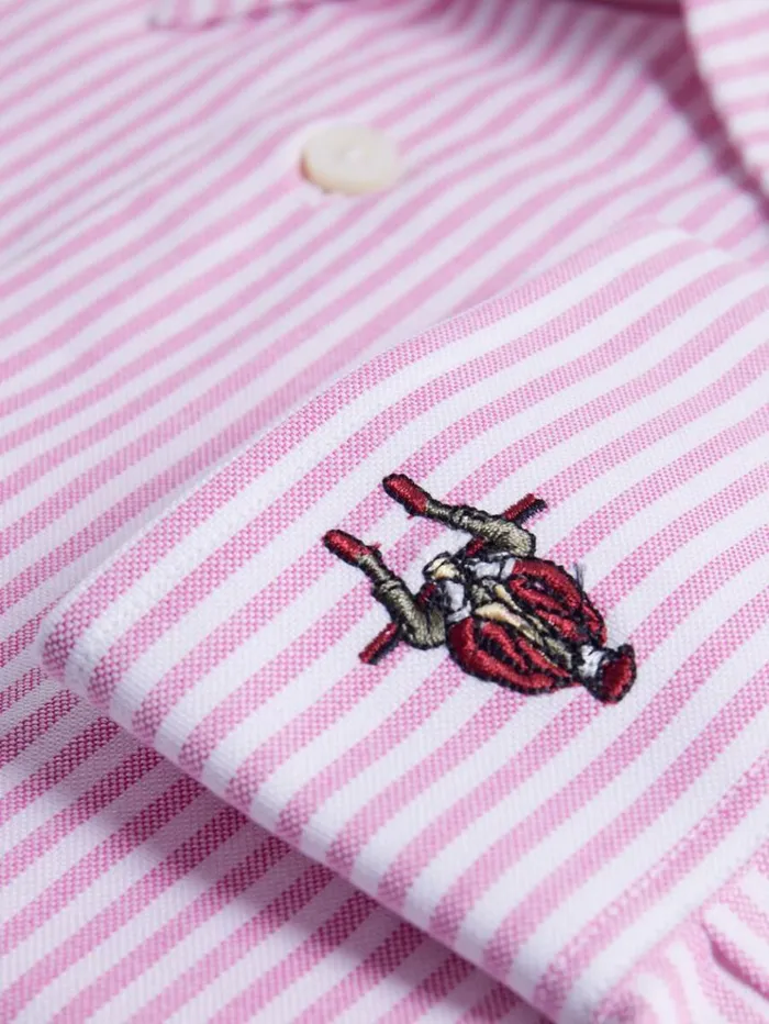 Cotton Oxford Stripe Sport Shirt Men Paul Stuart Sport Shirts