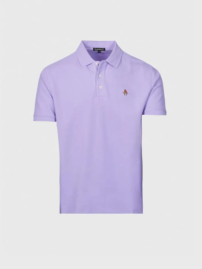 Cotton Piqu Logo Polo Lavender Men Paul Stuart Polos and TShirts