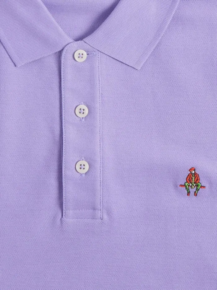 Cotton Piqu Logo Polo Lavender Men Paul Stuart Polos and TShirts