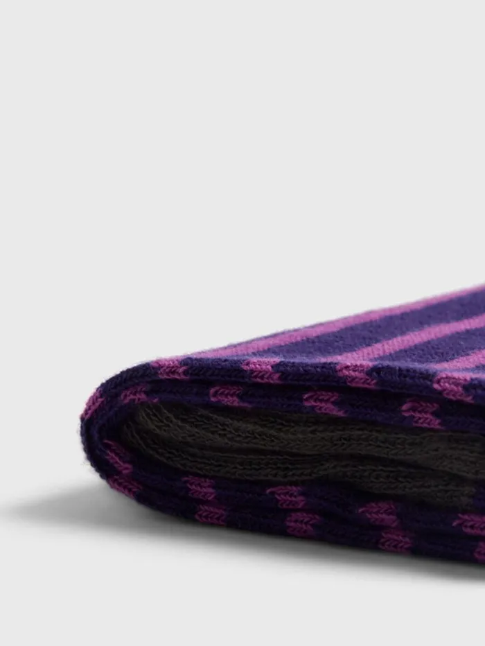 Cotton Stiped Sock Purplefuchsia Men Paul Stuart Socks